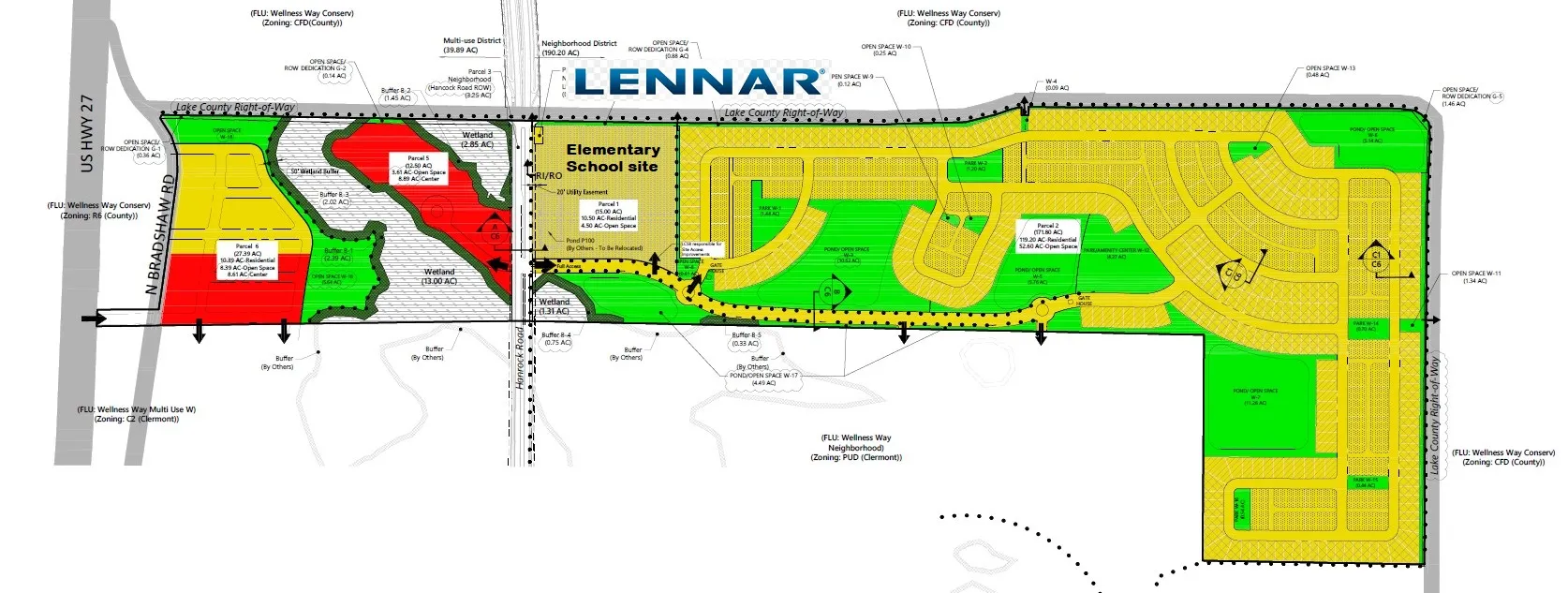 map of wellness way with lennar homes highlighted